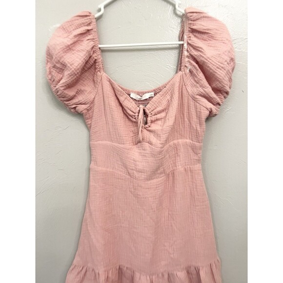 Lush Small Smock Dress Gauzy Puff Sleeve Tiered Lined Prairie Cottage NEW NWT - Picture 7 of 10